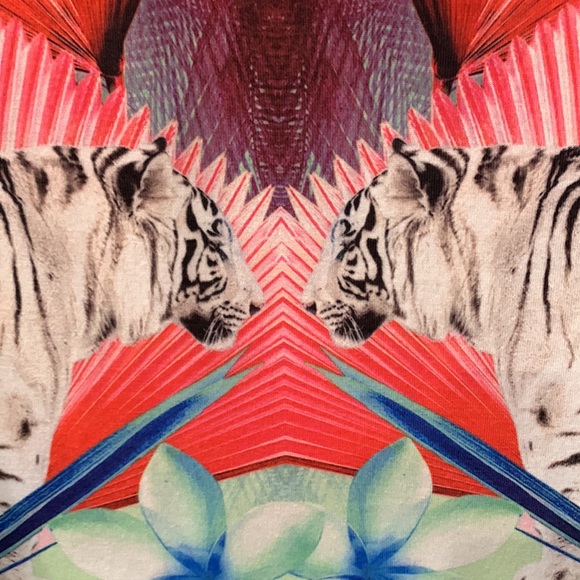 Topshop Tropical White Tiger Print Body-Con dress, Size 8 - Picture 8 of 8